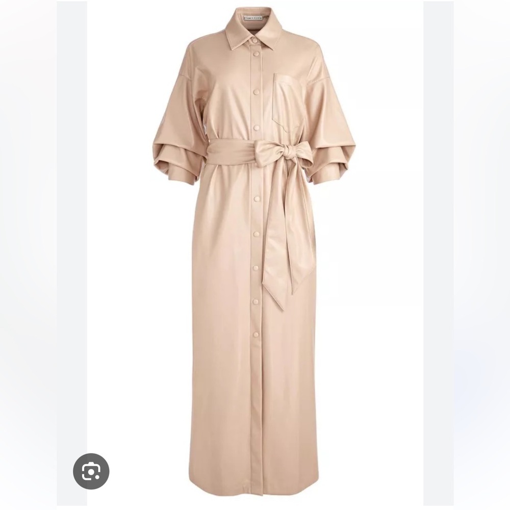 NEVER WORN alice and olivia Tanika vegan leather almond dresss